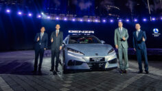 From L – R Kidd Yam, Head of Sales DENZA Malaysia, Jacob Ma, Managing Director DENZA Malaysia, Liu Xueliang, Vice President of BYD Company Limited and General Manager of BYD Asia Pacific Auto Sales